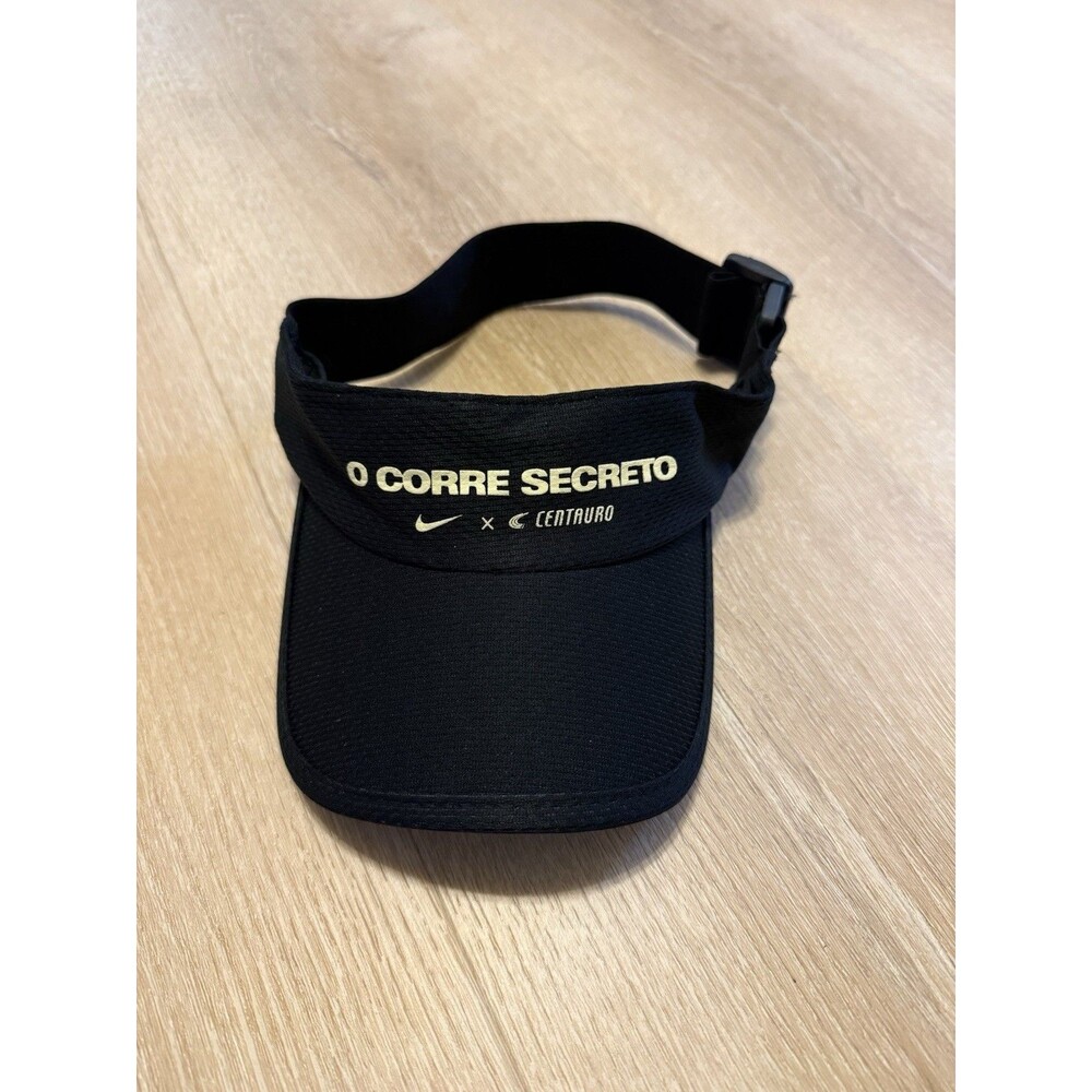 Nike x Centauro O Corre Secreto Running Visor Hat Black Adjustable Brazil